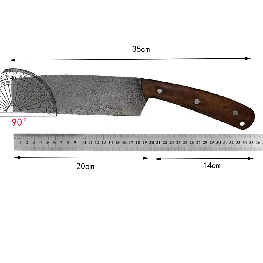 8 Inch Wood Chopper Knife Handmade Damascus Steel Blade Sharp Machete Hatchet Longquan Kitchen Knife Big Bone Meat Poultry Tools