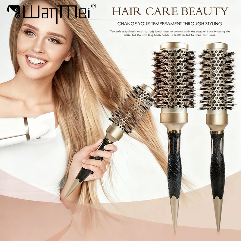 Professionelle Runde Roll Kamm Nylon Borsten Kopfhaut Massage Haarbürste Runde Barrel Haar Curling Kamm Haar Styling Werkzeug Salon