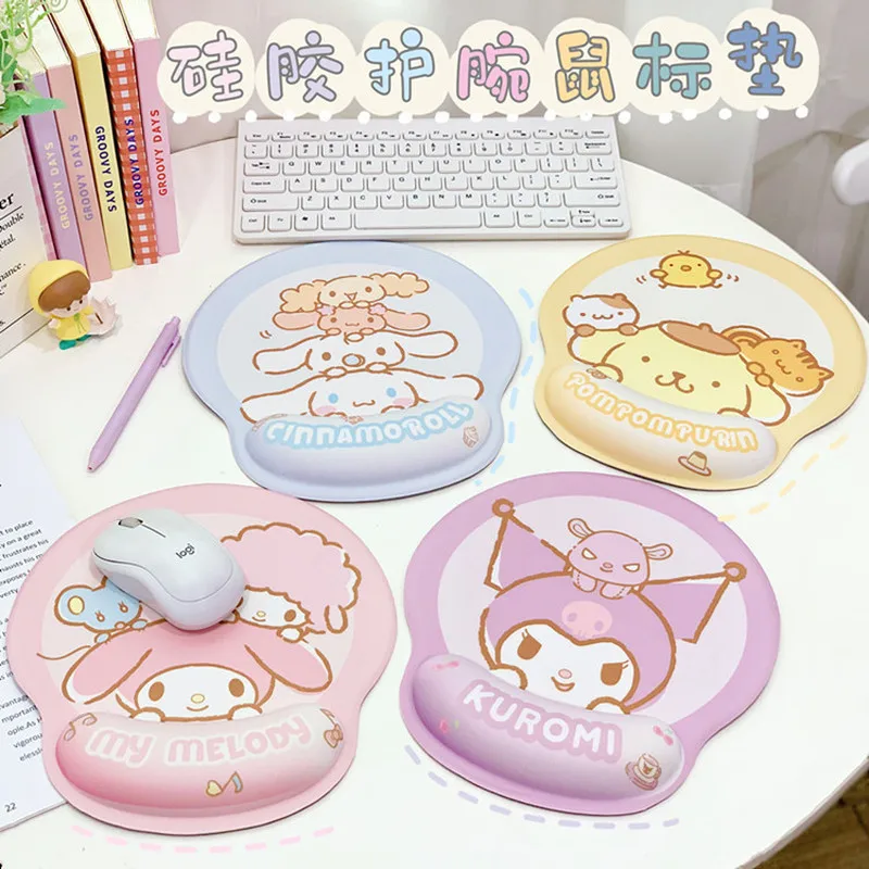 New Universal Wrist Support Mouse Mat Soft Anti-Slid Wrist Cushion Kuromi Hellokitty Mouse Pad Eva Wrist Cushion For PC Laptop