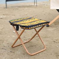 Compact Small Size Mini Folding Chair Compact Design Foldable Portable Camping Chair Ethnic Style Sturdy Fishing Chair Travel