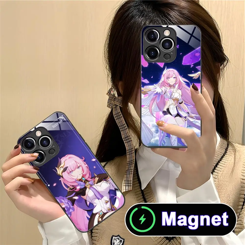 

H3R‌ Elysia Phone Case for iPhone 17 16 15 14 13 12 11 Air Pro Max Plus Mini Glass Magnet Cover