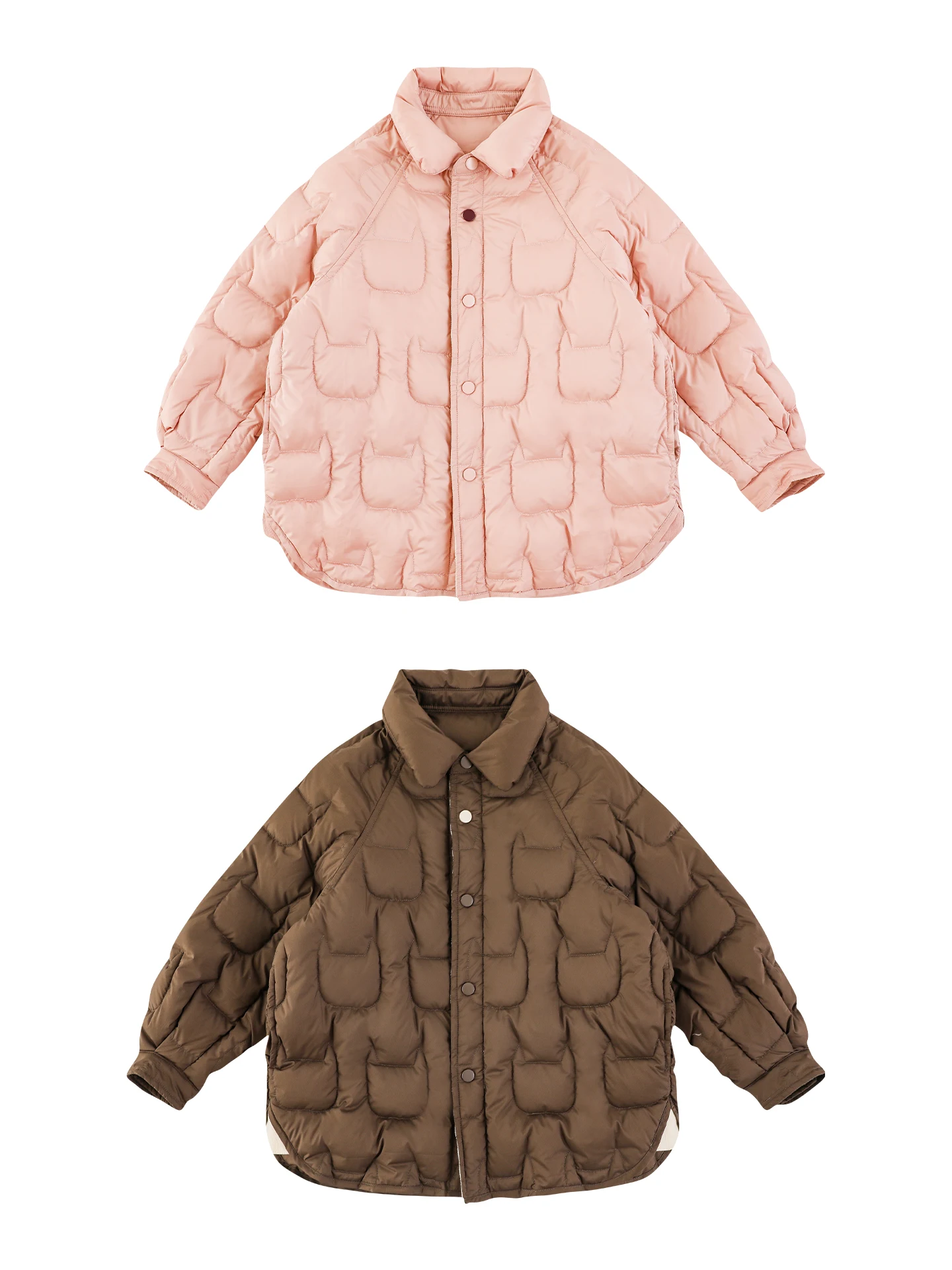 

Новинка 2023 года, зимнее ультралегкое пуховое пальто для девочек с воротником Питера Пэна, утягивающая теплая верхняя дышащая детская куртка для детей от 1 до 7 лет