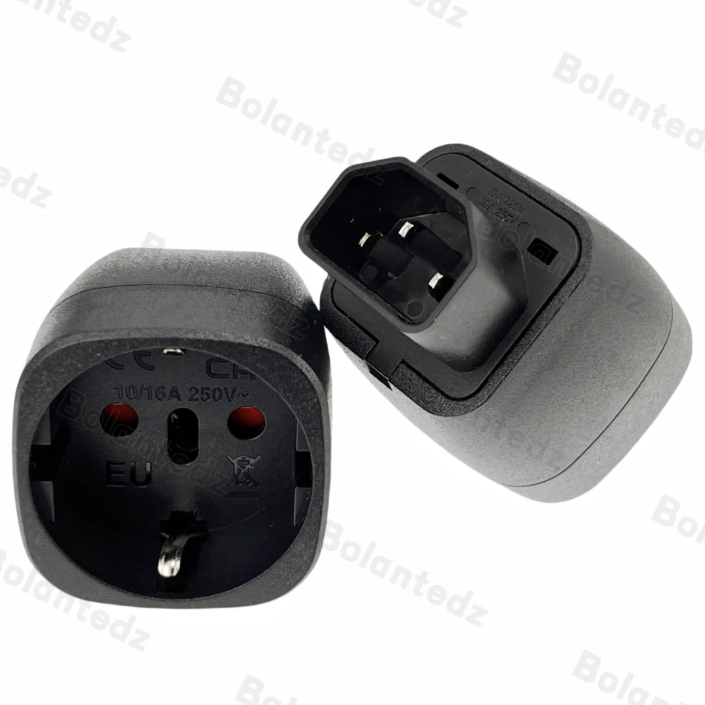 Bolantedz Euro auf C14 3-poliger Steckeradapter 10 A 250 V EU Deutschland auf IEC60320-Stecker-Konverter-Adapter für PDU-USV-Schrank – Detail 1