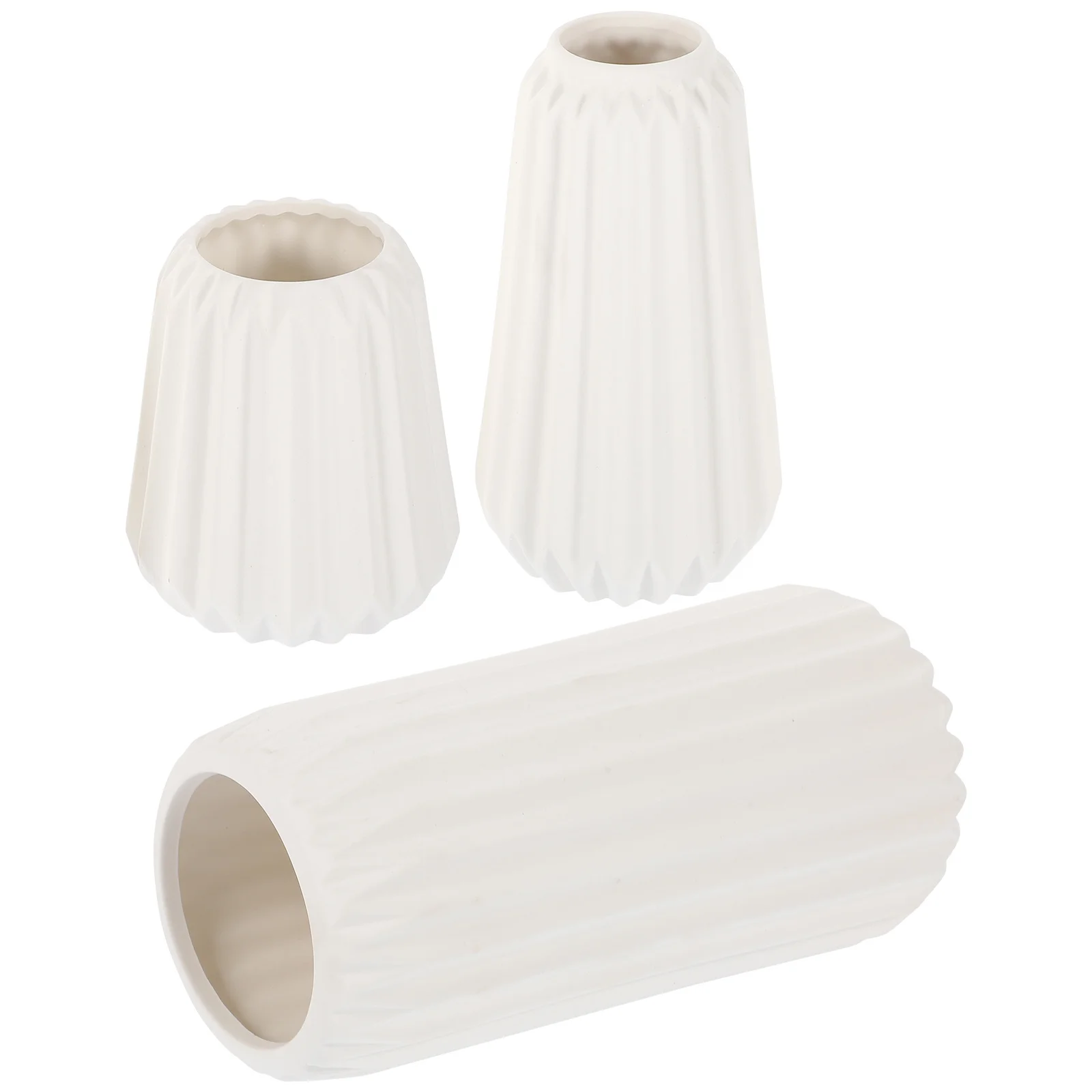 

3Pcs Ceramic Flower Vase Set Smooth Texture Perfect for Flower Arrangement Home Decor Tabletop Vases Desktop Decoration Modern