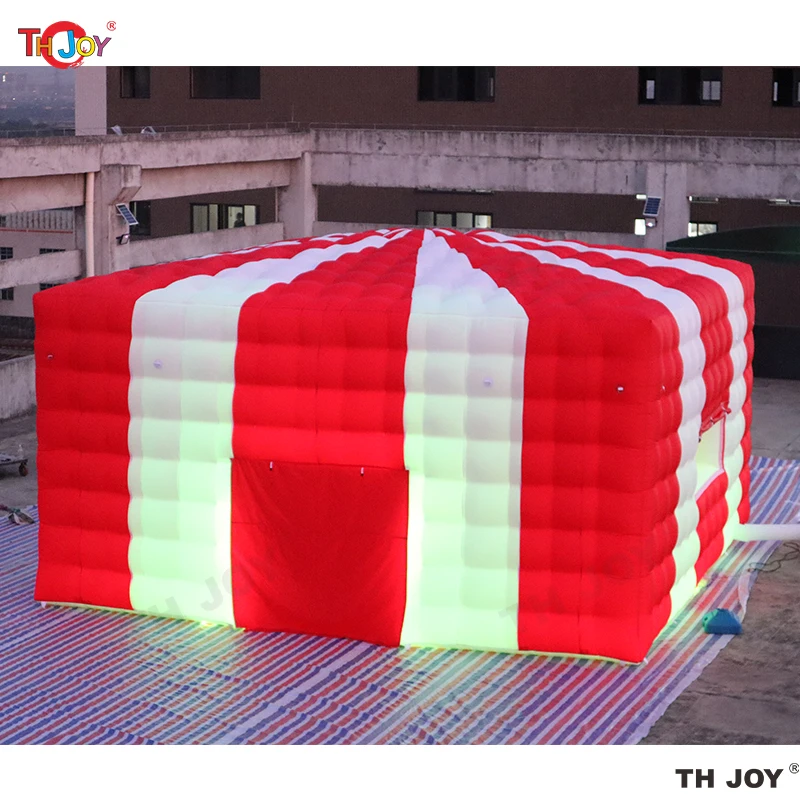 Casa de fotomatón inflable con luces LED, Cubo de aire de 8x8m, para fiesta, evento, exposición y espectáculo