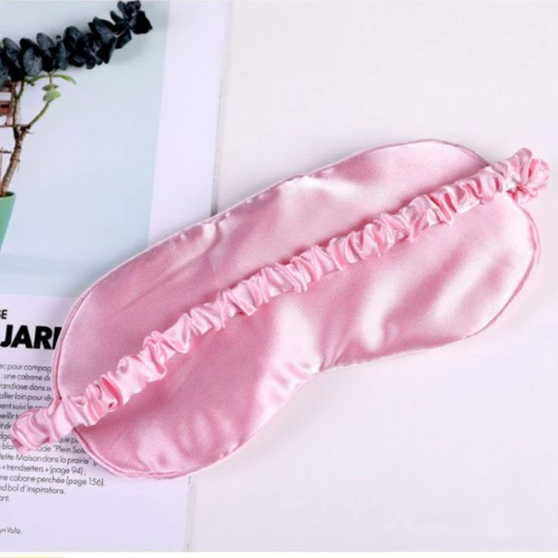 M89F Womens Imitation Silk Glitter Sequins Long Eyelash Embroidery Sleeping Eye Mask with Storage Bag Elastic Soft Travel