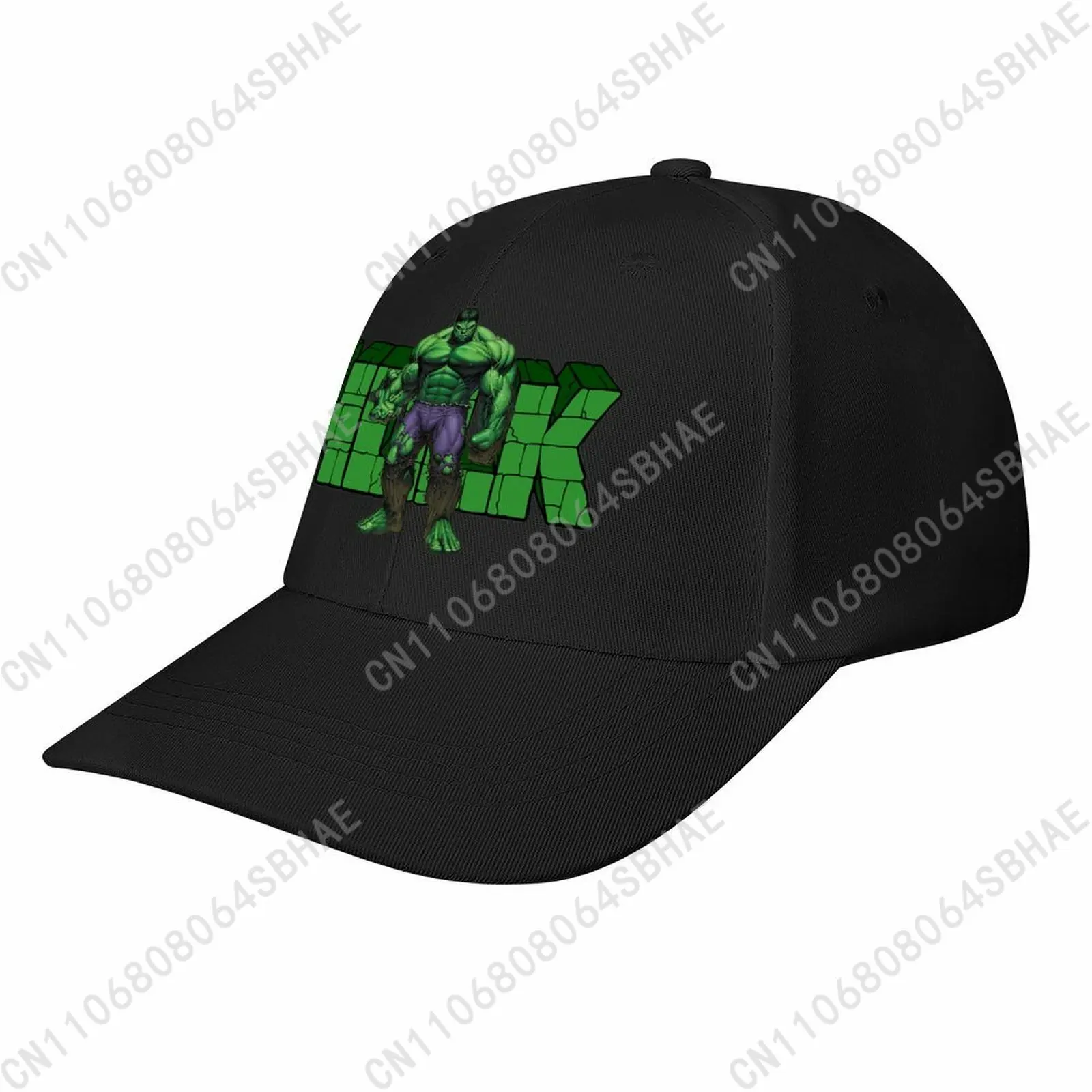 

Marvel The Incredible Hulk Baseball Cap Men Women Curved Brim Washed Rubber Print Adjustable Daily Wear Cap Custom Gift Cosplay