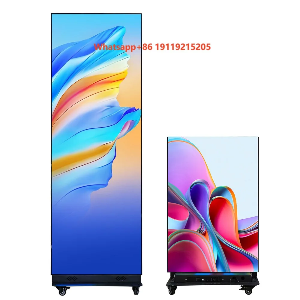 Wholesale High Quality P1.86 Mobile Digital Led Poster Foldable Lightweight Smart Advertising Board for Wedding Ceremony Events