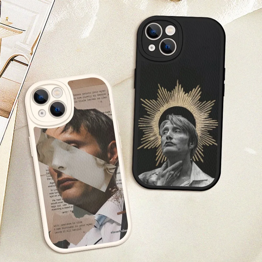 

G-Graham H-Hannibal Mads Mikkelsen Phone Case Hard Leather For iPhone 16 15 14 13 12 Mini 11 14 Pro Max Xs X Xr 7 8 Plus Fundas