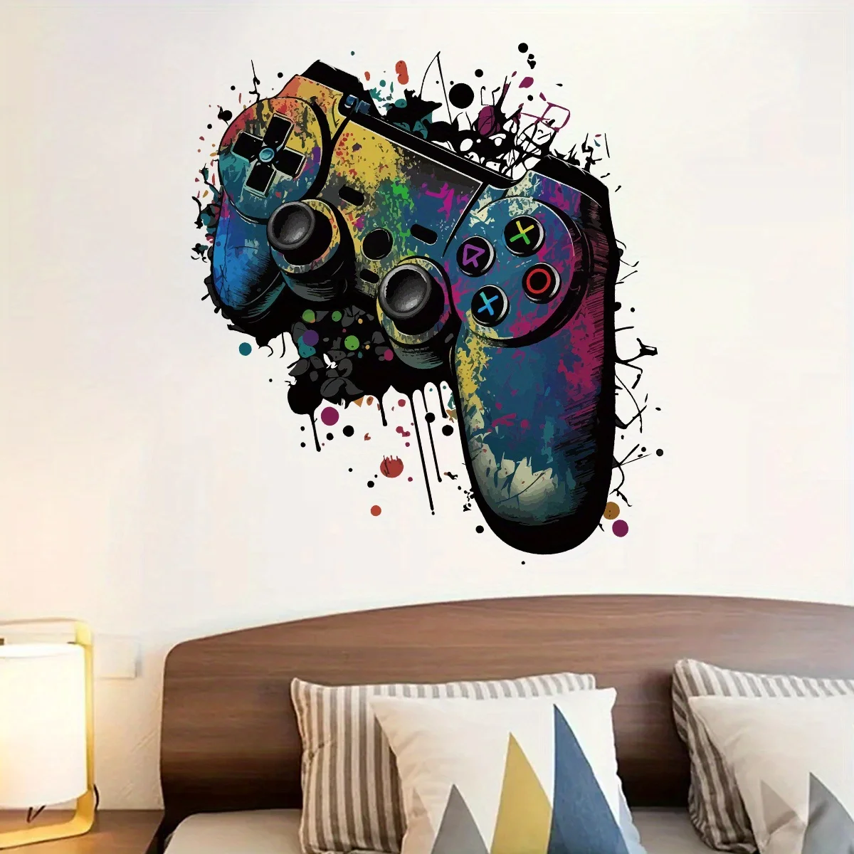 Watercolor Colorful Game Mechanical Wall Stickers for Children Room Kid Boy Home Decor Wall Decal Bedroom Living Room Decoration