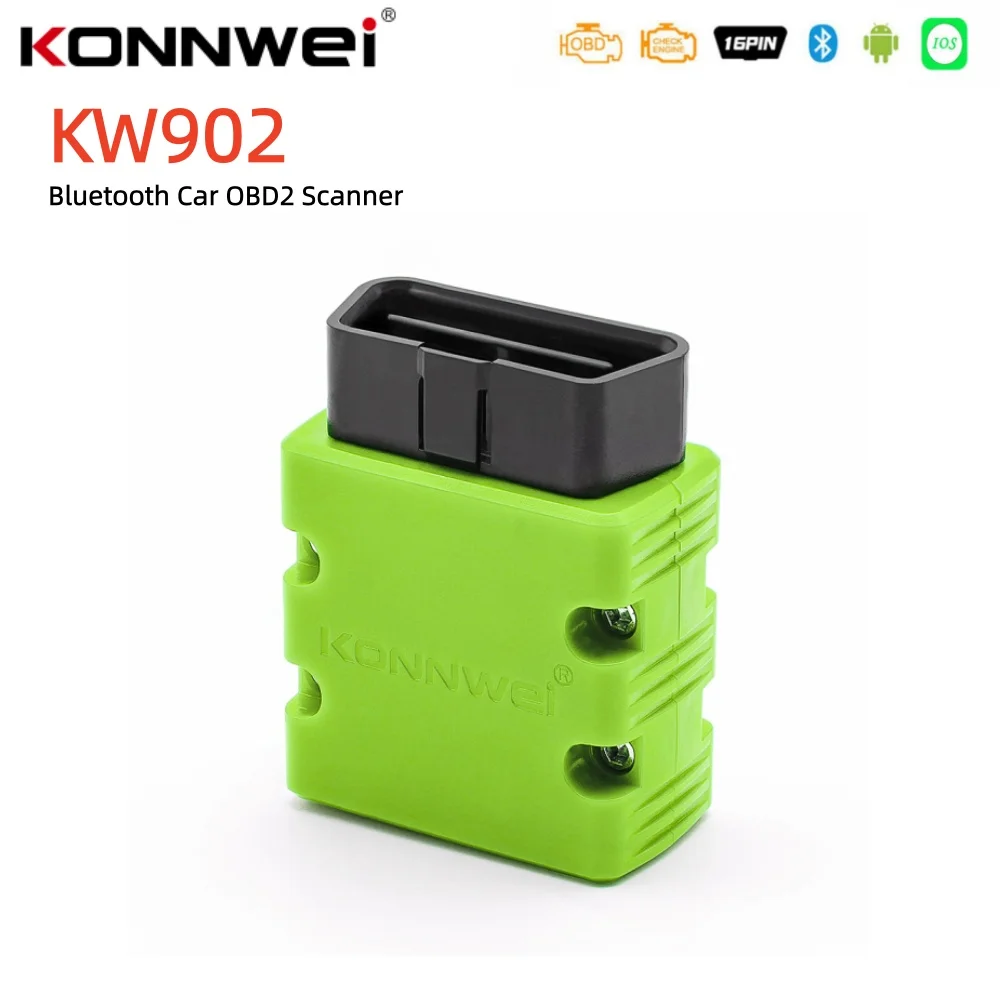 KONNWEI KW902 ELM327 V1.5 Auto Scanner Bluetooth 5.0 for Android iOS PIC18F25K80 OBD2 Car Diagnostic Tool Code Reader ELM 327