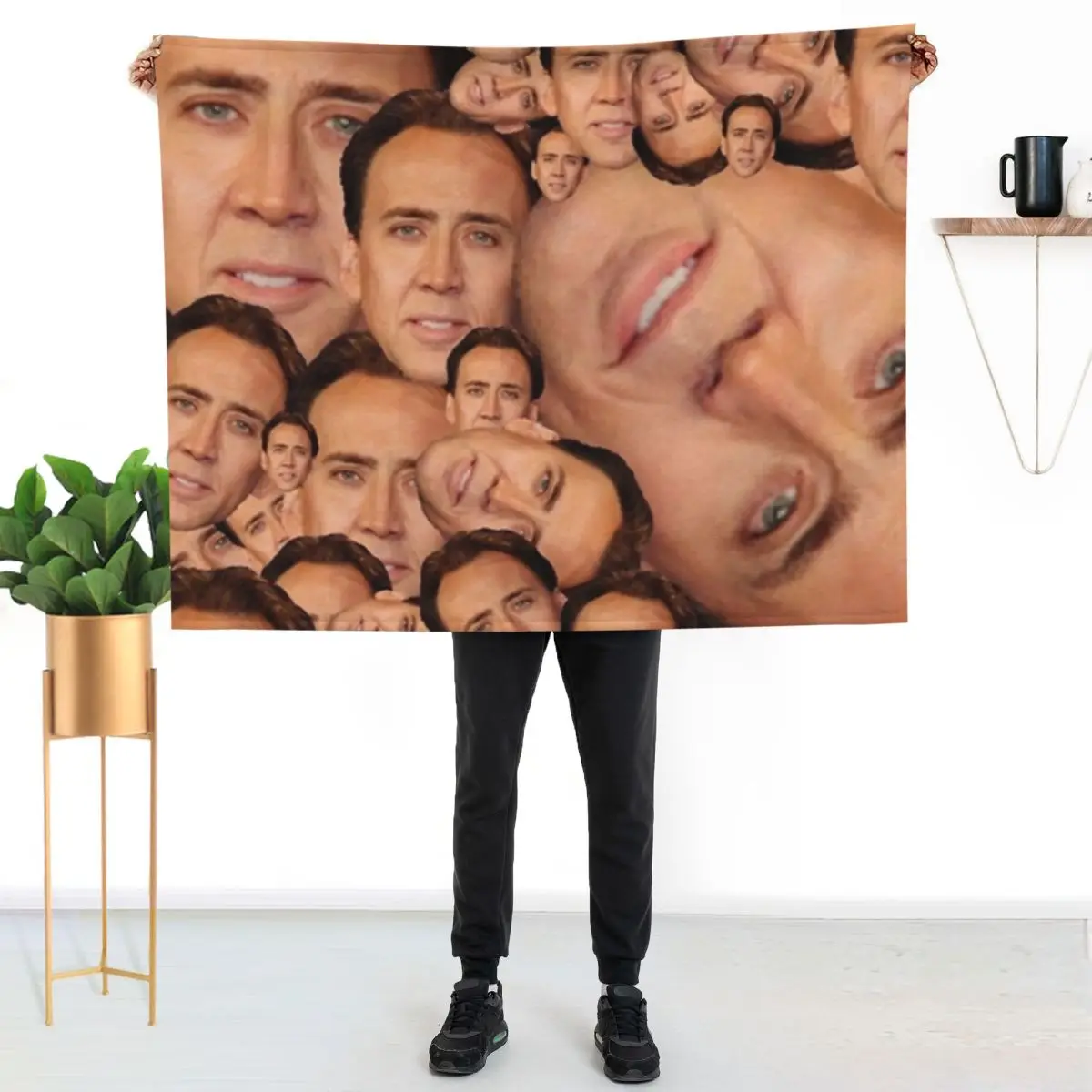 Nicolas Cage Collage Throw Blanket Bed covers Furrys Flannels Personalized Gift Thins Vintage Blankets