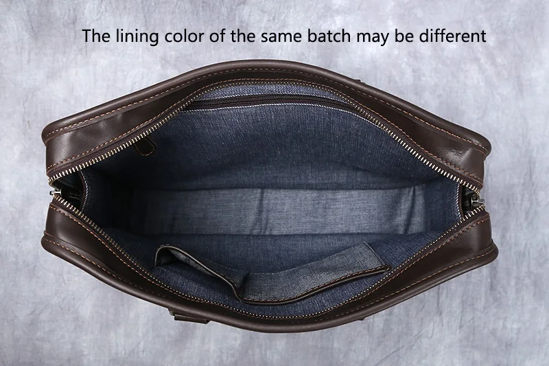 NZPJ Retro Herren Aktentasche Leder Laptoptasche Oberschicht Rindsleder Lässige Handtasche 14 Zoll Business Umhängetasche Messenger Bag – Detail 14