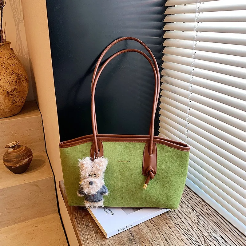 

Модная женская сумка через плечо из искусственной замши, новая стильная сумка-тоут из искусственной кожи в стиле ретро с застежкой-молнией, модные высококачественные пригородные рабочие сумки