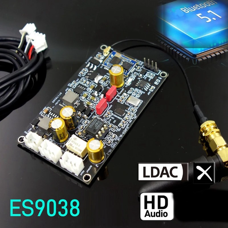 Bluetooth 5.1 QCC5125 ES9038 ES9038Q2M Decoding Module Analog Input Hard Decoding Support Dual Lossless APTX-HD LDAC, Durable