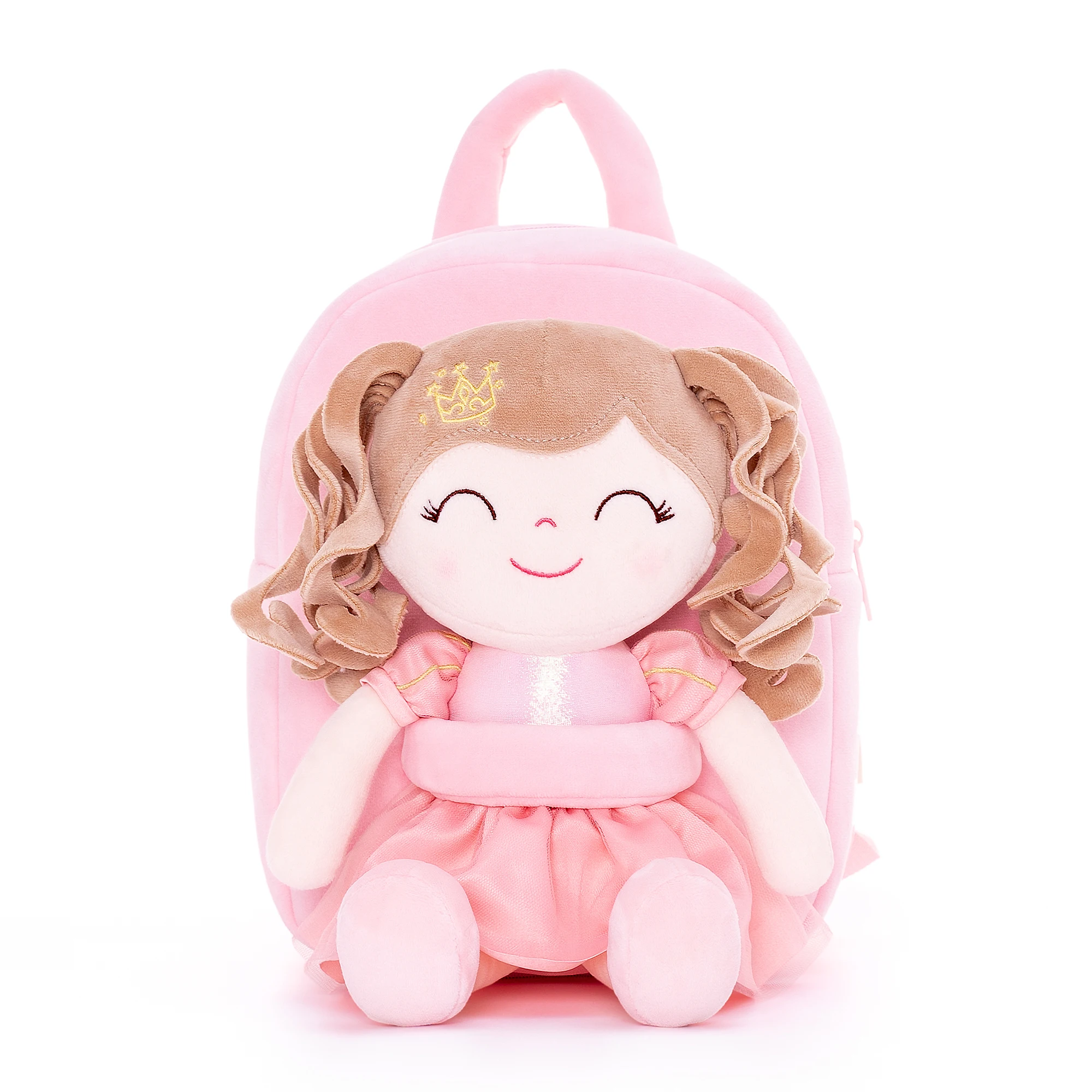 

Gloveleya Backpack Plush Bag Baby Girl's BagToddler Backpacks KIds Gifts Curly Dress Doll Stuffed Rag Doll Stuffed Toys