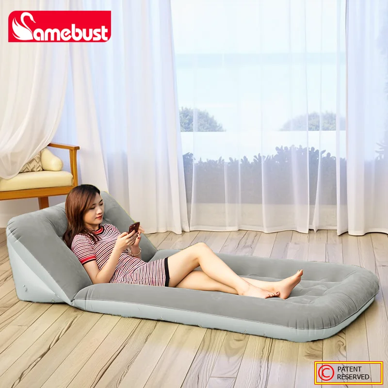 CAMEBUST Interior Air Mattress Foldable Air Mats Inflatable Sleeping Mattress Adjustable Sofa Bed Home & Outdoor Use Brown/Grey