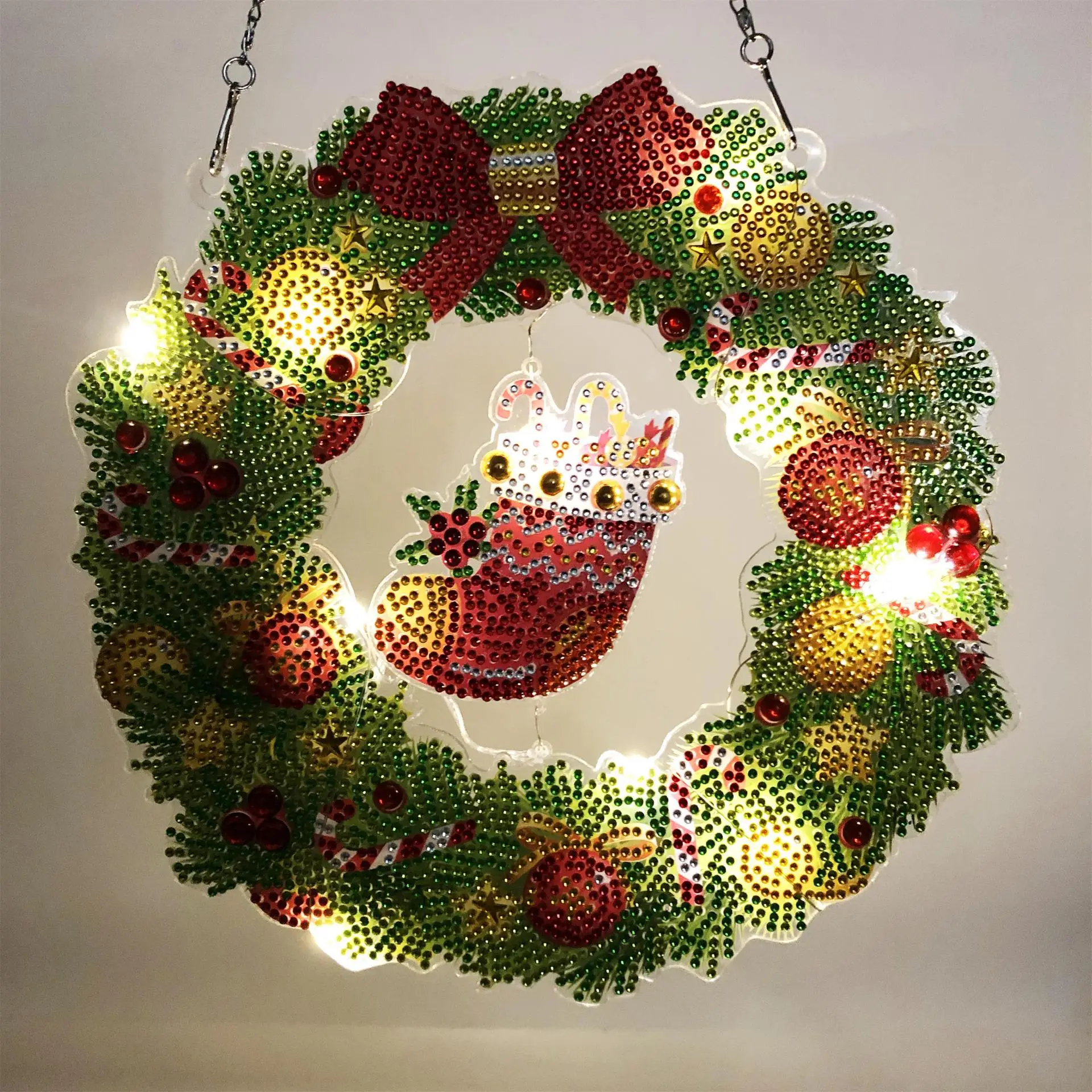 

New Christmas Hanging Picture Diamond Painting Wreath DIY Diamond Embroidery Diamond Mosaic Kit for Decorating Christmas Gifts