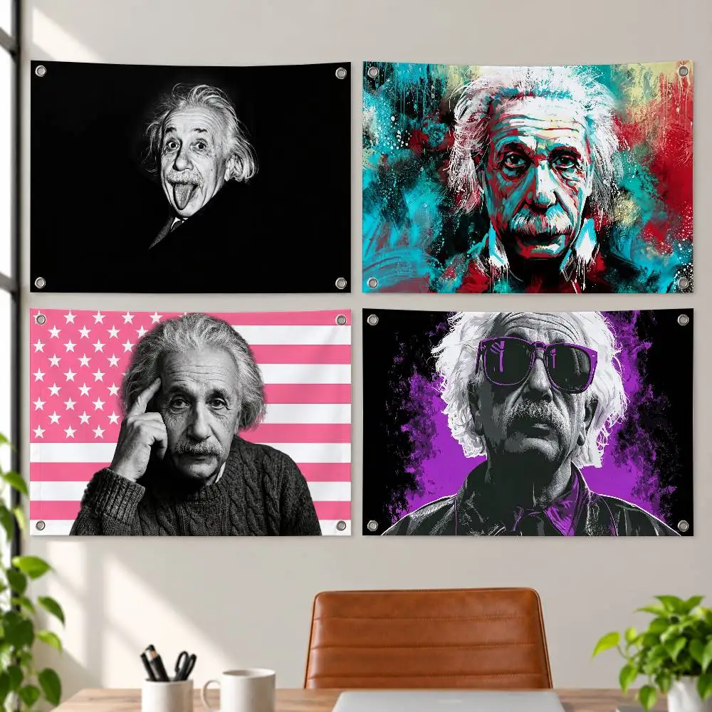 Scientist Albert Einstein Aesthetic Wall Tapestry Flag Printed Wall Hanging Living Room Party Outdoor Decor