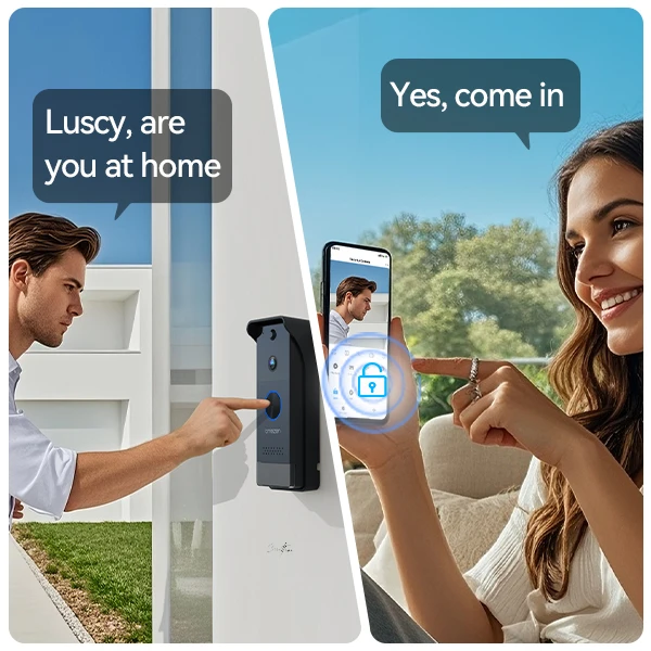 TMEZON Solarbetriebenes, kabelloses WLAN-Videotürsprechsystem für die Sicherheit zu Hause, 1080P-Intercom-System, 7-Zoll-Farb-Touchscreen-Monitor, Video-Türklingel mit Solarpanel, PIR-Bewegungserkennung, Fernentriegelung, 2,4/5G WLAN – Detail 8