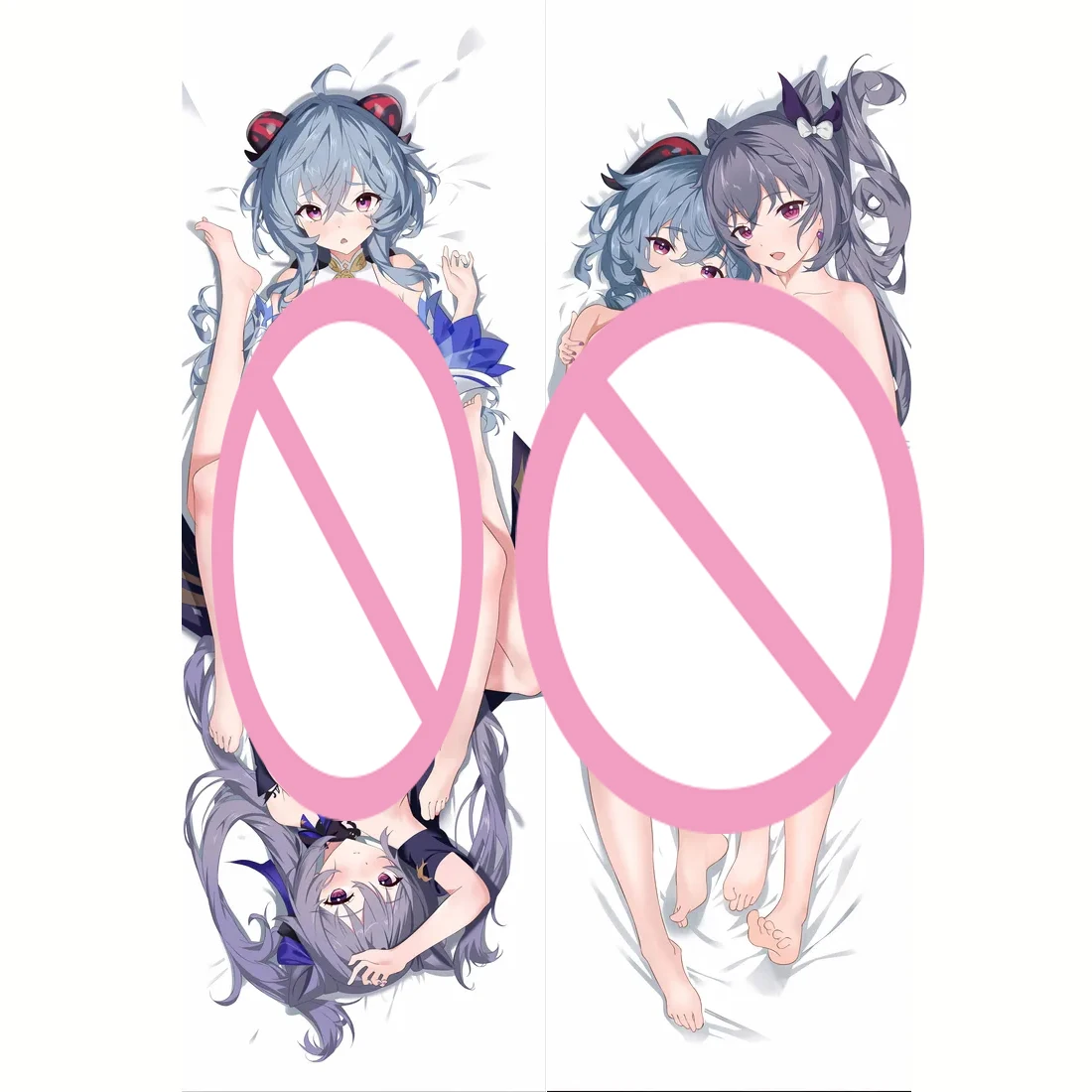 50x180cm Anime Genshin Impact Keqing Ganyu Cosplay Dakimakura PillowCase Hugging Body Prop Pillow Cover