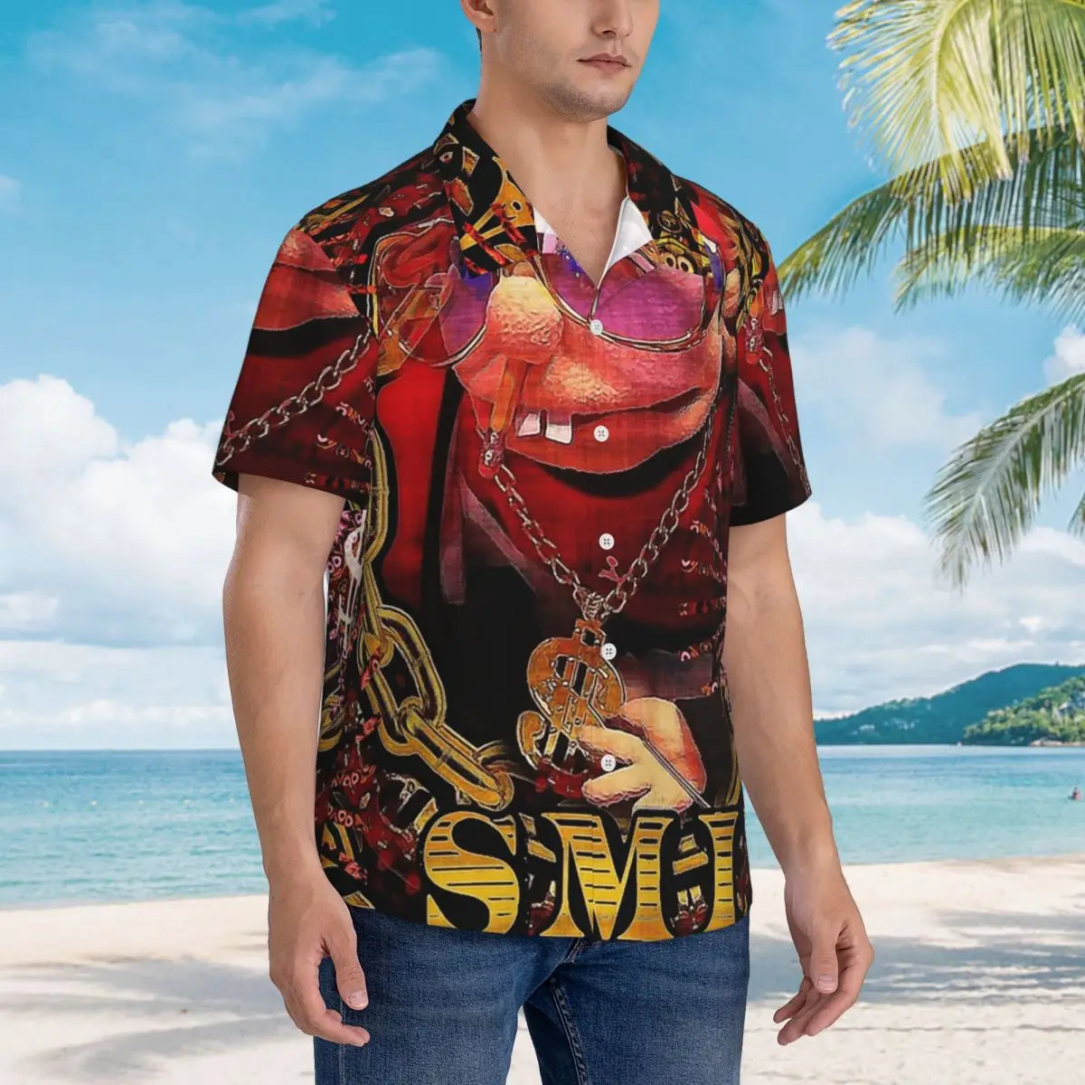 

Sml Jeffy Rapper V3 Hawaiian Shirts Funny Men Short Sleeve Shirt for Summer Beach Men's Button Tops