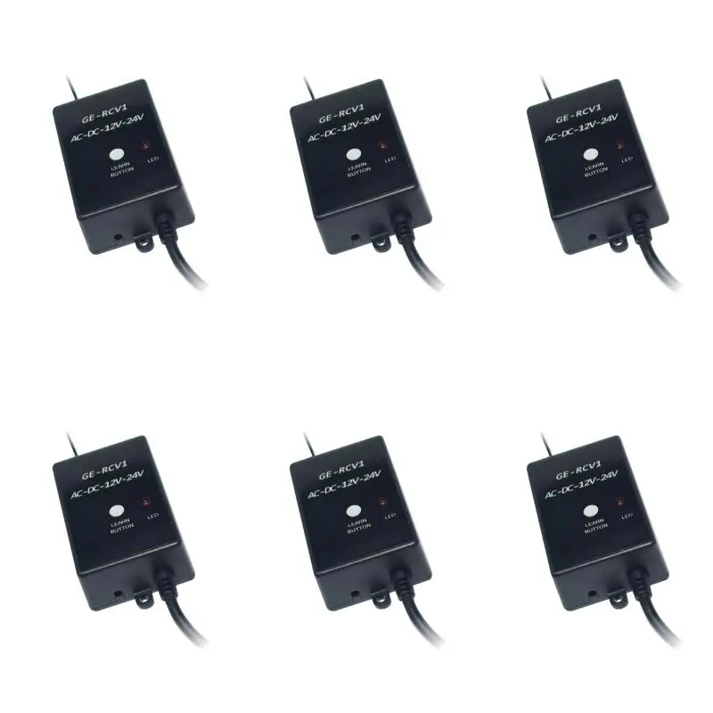 6Pack X(433.92MHz Receiver RCV1 DC AC 12V 24V for Gate Garage Door Remote Rolling Code Fixed External