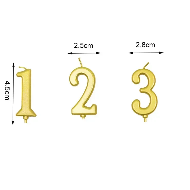 誕生日ケーキ用の金のデジタルキャンドル,数字,0, 1, 2, 3, 4, 5, 6, 7, 8, 9,女の子,男の子,赤ちゃん,パーティーの装飾用品直送