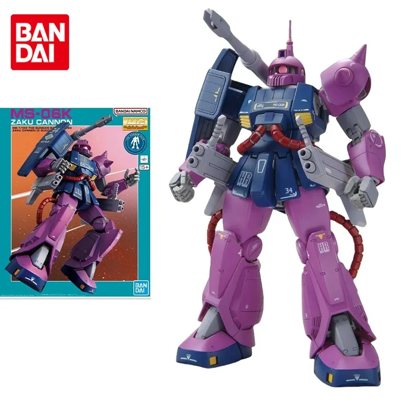 Bandai Original Gundam Model Kit Anime Figure MG 1/100 MS-06K ZAKU CANNON Action Figures Toys Collectible Gifts for Children