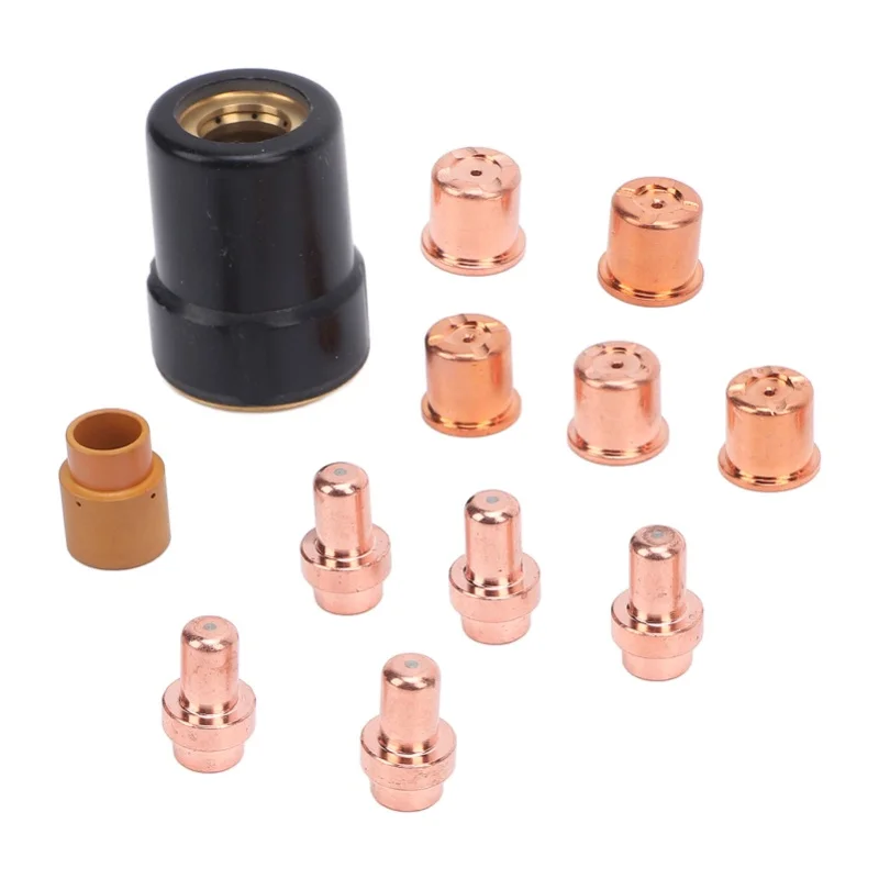 12 Pcs Set Plasma Cutter Tip Electrode Kit Electrodes Tips Swirl Ring Shield Cap For Eastwood Versa-Cut 40 For CB50