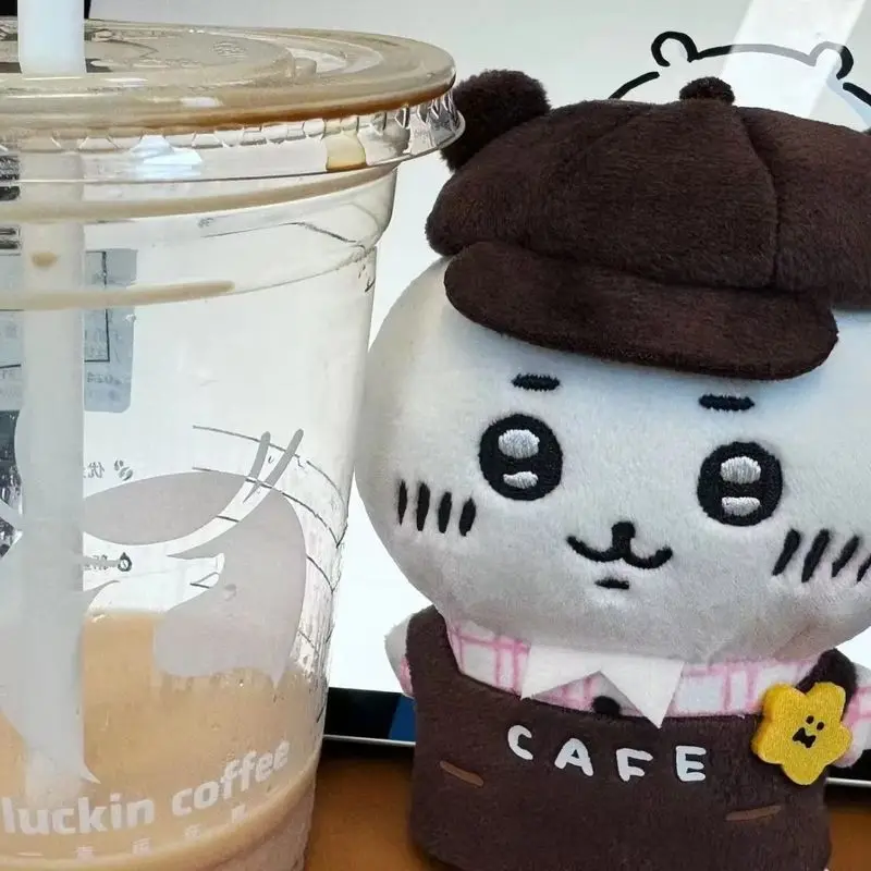 ใหม่ชุดกาแฟชิกาว่าตัวละครของ Chiikawa จี้หรูหราพวงกุญแจตุ๊กตา Kawaii ตกแต่งกระเป๋าคริสต์มาส