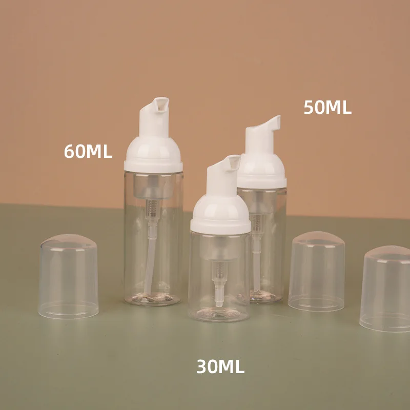 

500 X Clear/White Empty Foam Pump Bottle 50ml/60ml Mini Liquid Foaming Bottles Dispenser for Refillable Travel Hand Soap Foaming