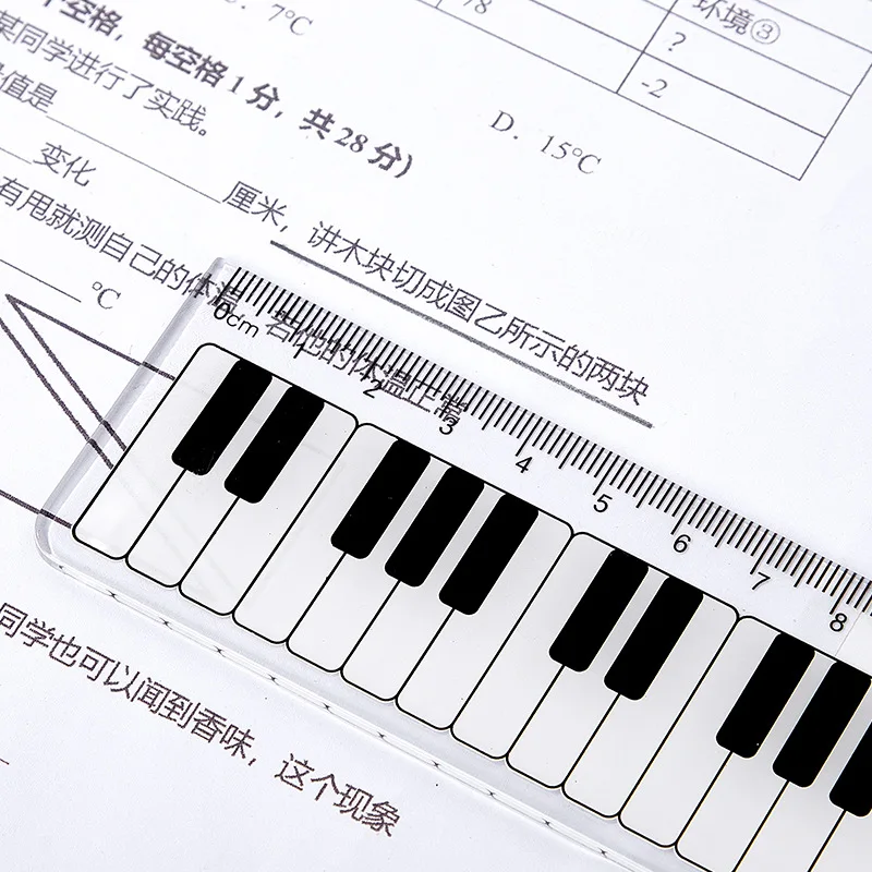 Règle de mesure droite pour clavier de piano, échelle de peinture créative, fournitures de bureau, élèves d\'école primaire, 1 pièce