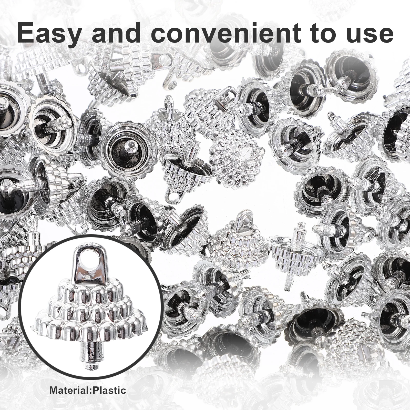 

1Set Unique Balls Fittings Plastic Ball Pendant Caps Easy to Use Xmas DIY Materials Pendant End Pendants Caps Balls Charms