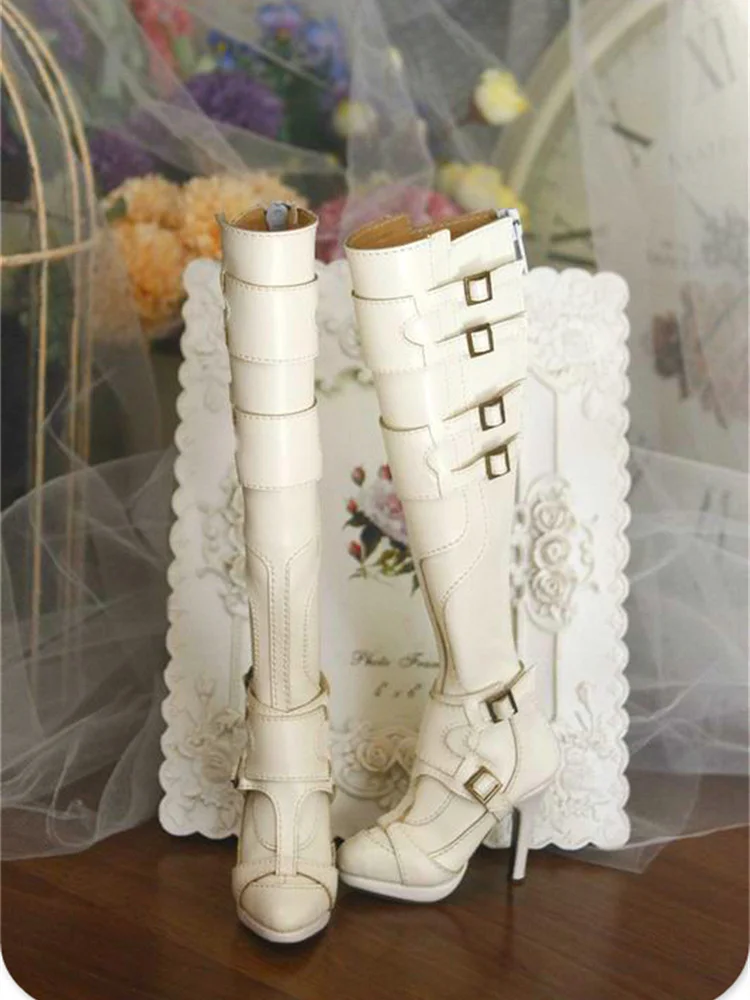 BJD 인형 신발 1/3 SD GR SD16 인형용 하이힐 가죽 부츠 인형 액세서리 장난감 선물 흰색 갈색 파랑 검정