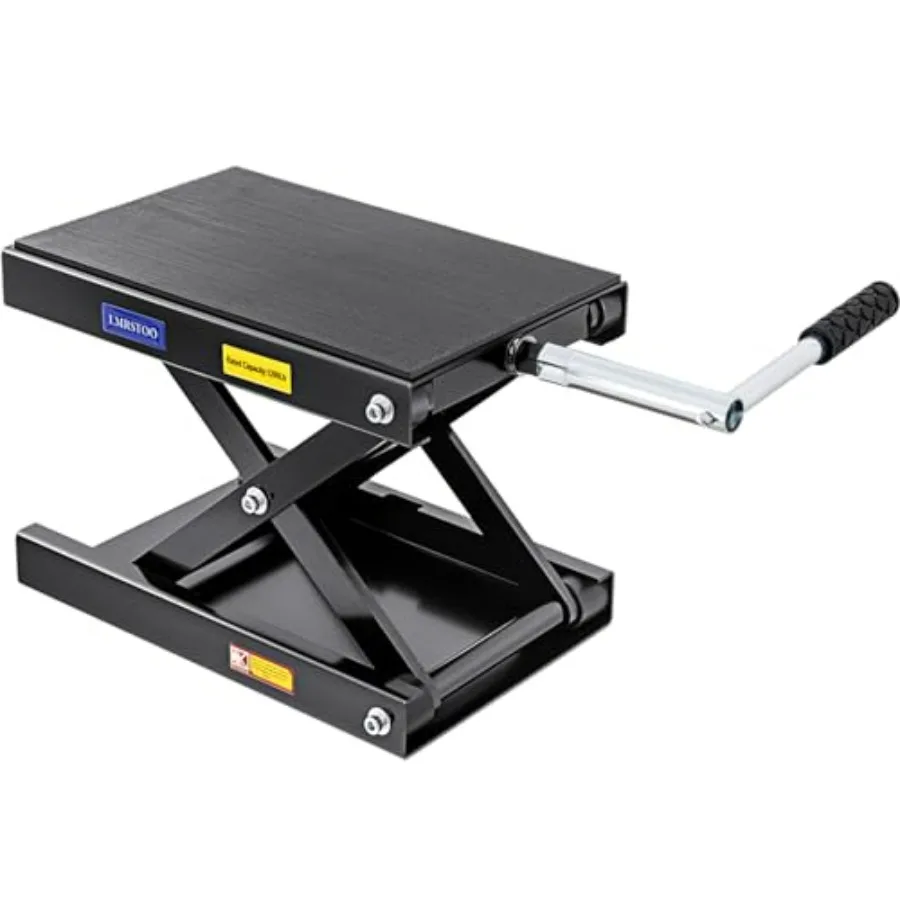 

1200 LBS Motorcycle Jack Lift Stand for Dirt Bike ATV Scissor Jack with Crank Handle and Breaker Bar Silver