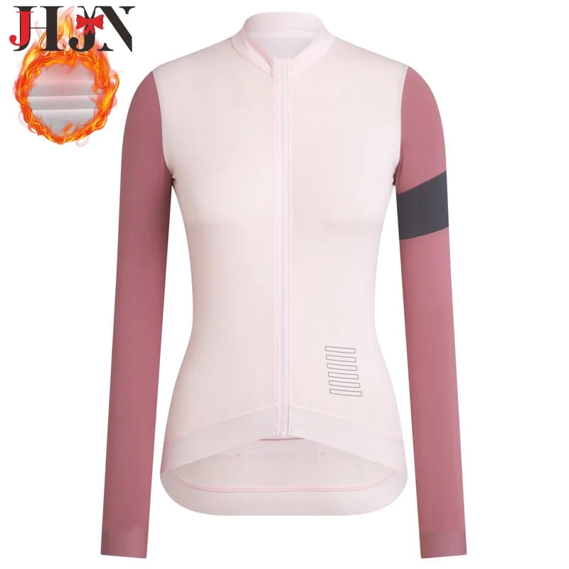 JHJN Woman Cycling Jersey Long Sleeve Quick Drying Breathable Jacket MTB Jerseys Road Mountain Bike Clothes Girl Warm Outerwear