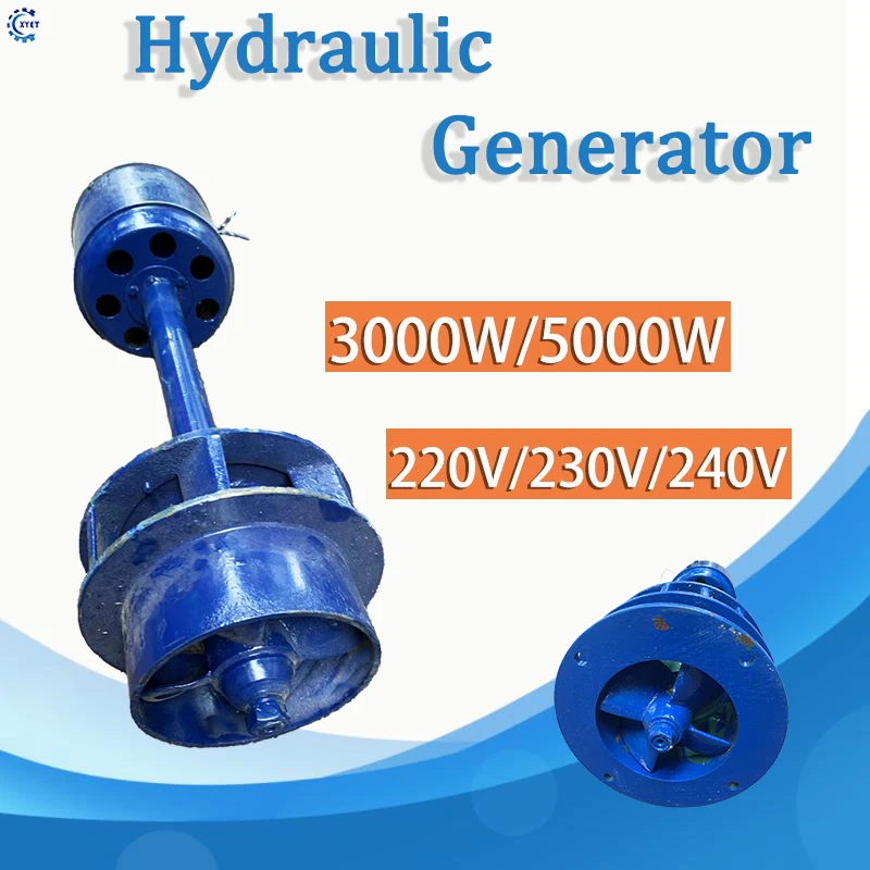 5000W Water Turbine Generator Single Phase 220V3KW Axial-flow Generator Set Alternative Power Energy Generator Lighting Charging