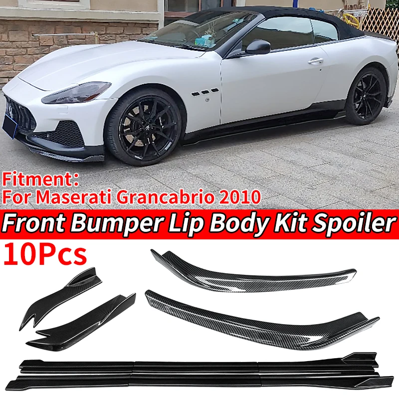 

Car Front Wrap Angle Separator Body Kit Protector Side Skirts Extensions Rear Wrap Angle Carbon ABS For Maserati GranCabrio 2010