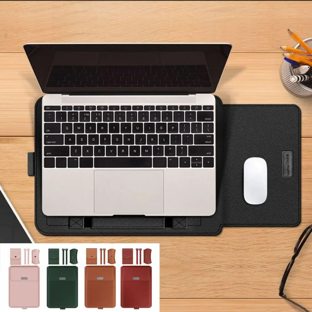 

Thickened 5 in1 Laptop Sleeve Bag Non-Magnetic Ultra Thin Laptop Stand Cover Lightweight for 13.3/14inch Laptop Case Cover