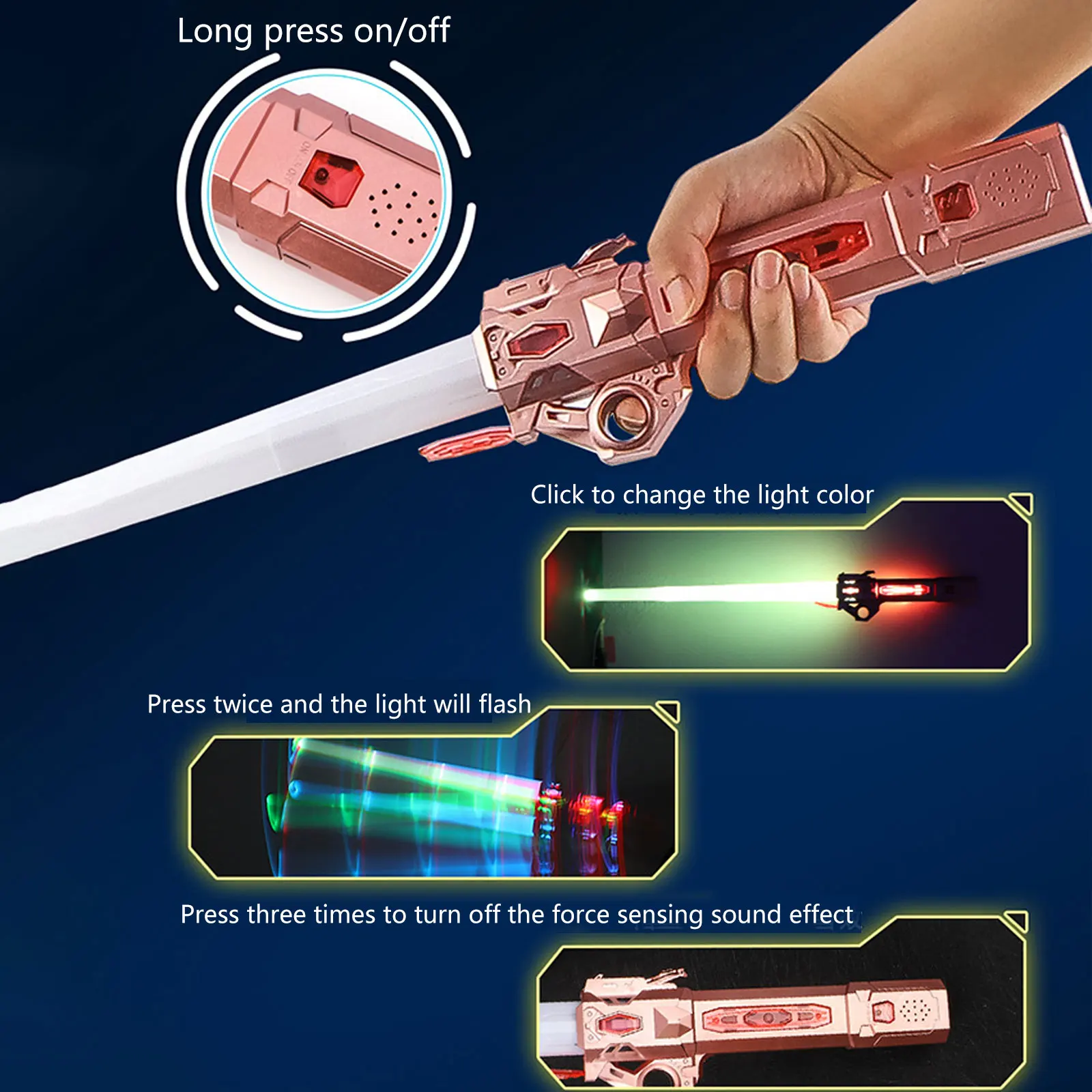 7 renkler RGB lazer kılıç geri çekilebilir flaş Lightsaber oyuncaklar el Spinner tip-c şarj edilebilir Cosplay Prop aydınlık oyuncak çocuklar için