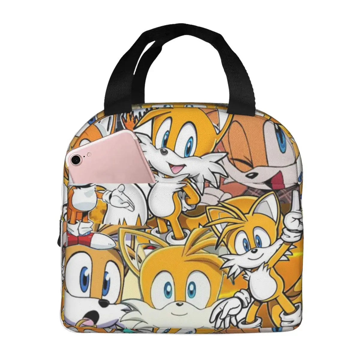 S-Sonic-S T-The-S H-Hedgehog-S مايلز تيلز Prower معزول حقيبة الغداء برودة صندوق طعام حراري حمل صناديق الغداء الحاويات