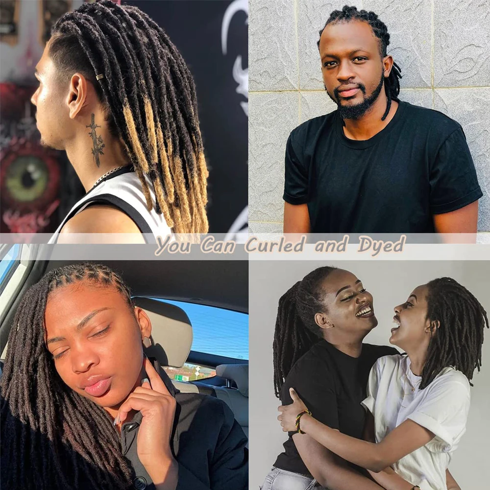Extensión de rastas 100% extensión Loc de cabello humano se puede teñir, decolorado, rizado, extensiones Locs completamente hechas a mano de 4-30 pulgadas