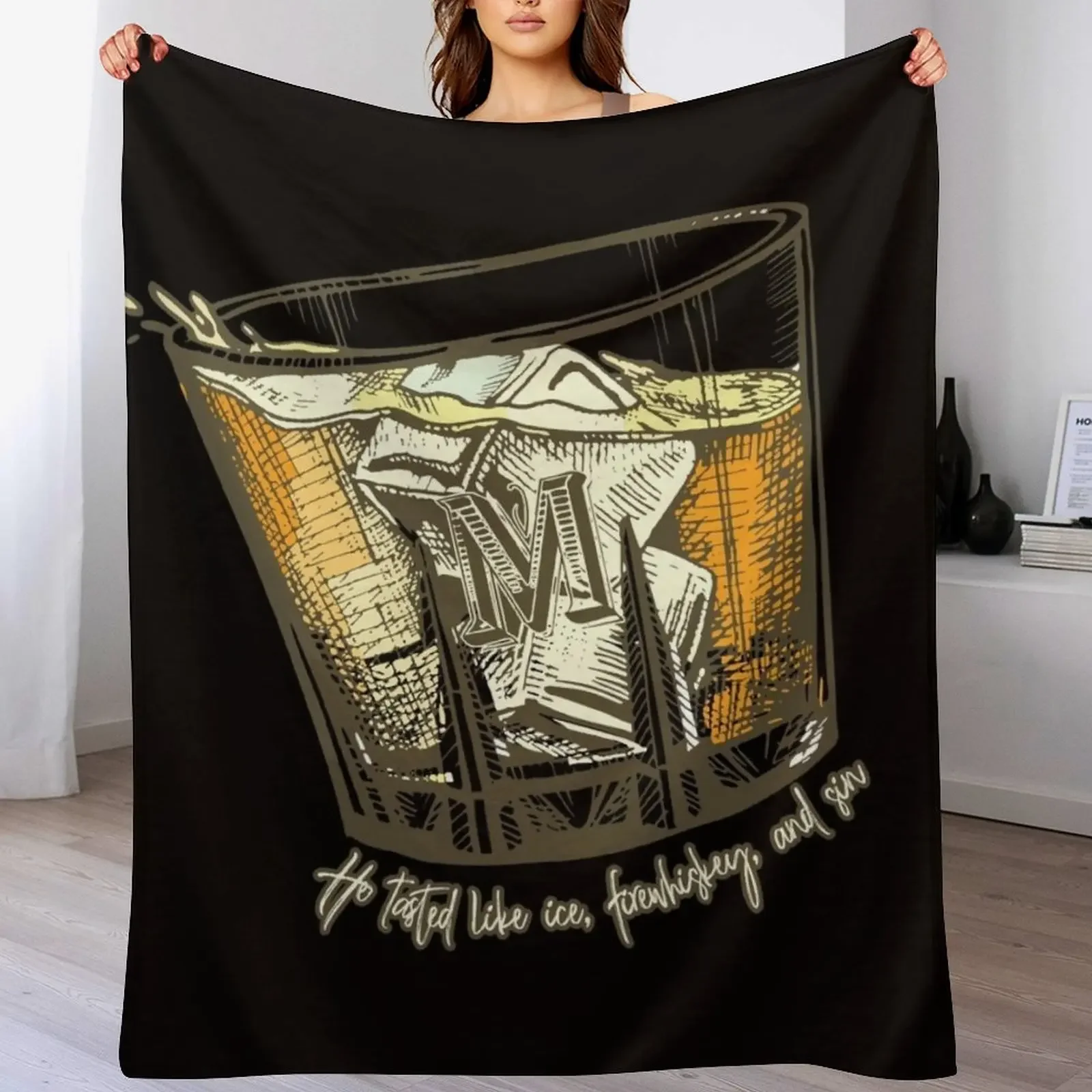 

Firewhiskey Throw Blanket Soft Sherpa Fleece Warm Blanket for Winter