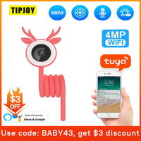 Tuya 1440P HD Camera 4MP Camera Indoor WiFi Wireless Surveillance Mini Camera Automatic Tracking CCTV Security Baby Pet Monitor