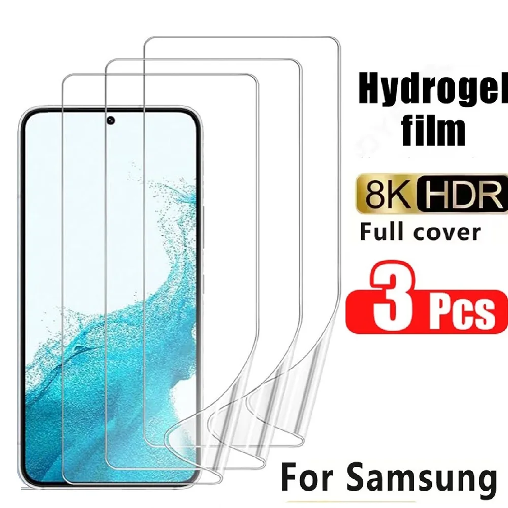 3Pcs HD Hydrogel Film For Samsung S25 S24 Ultra S23 S21 Plus Ultra A16 A36 A55 A15 Screen Protector Not Glass