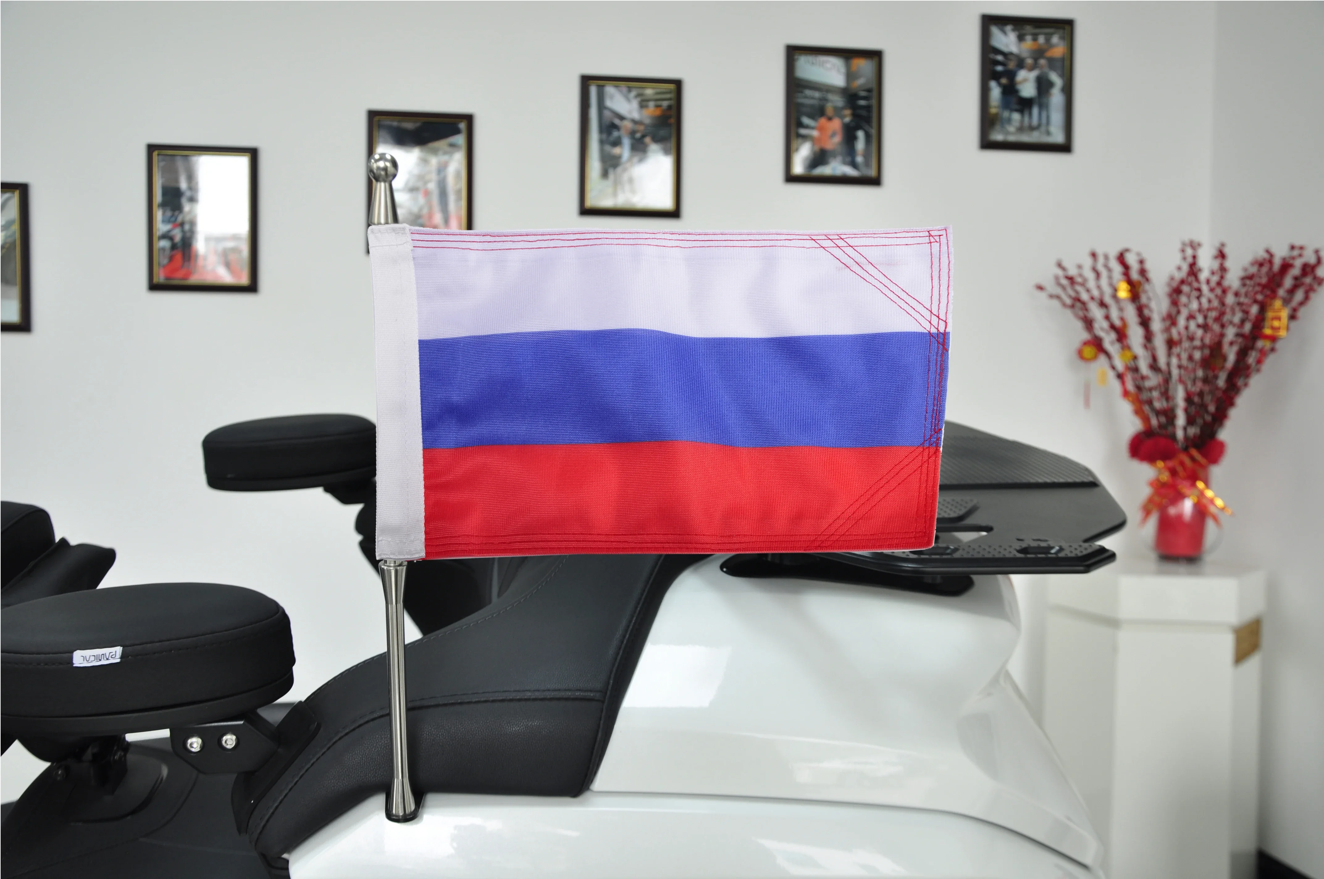 

Panical Russia Flag Accessories Gold Wing GL1800 For Honda Travel Flag Flagpole Set Trunk Bracket Flag Tools 2018-2020