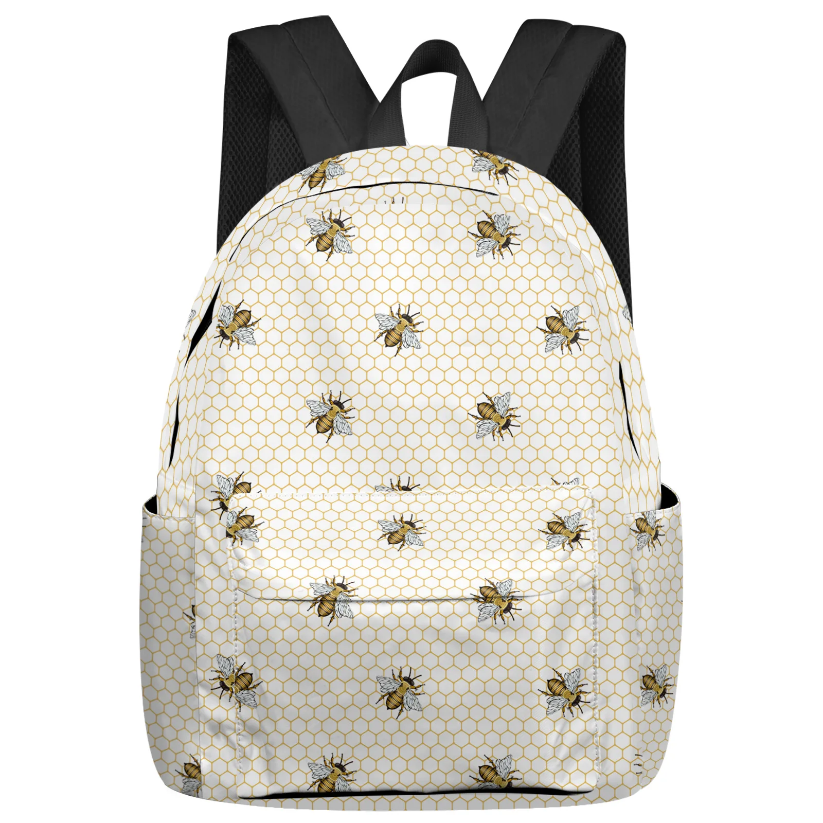 

Plaid Bee Insect Geometry Backpack Men Women's Fashion Travel Backpack High Capacity Student School Bags