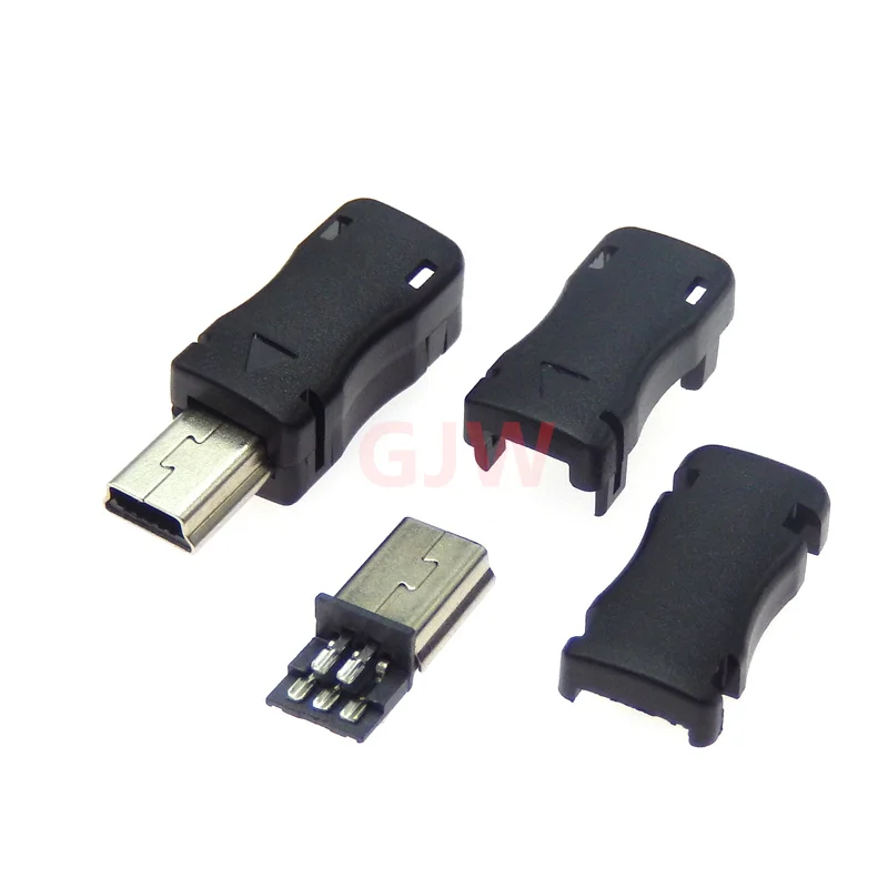 1PCS mini usb male PLUG connector (3 IN 1 ) With Black Plastic 5P 5PIN for Mobile tail plug DIY