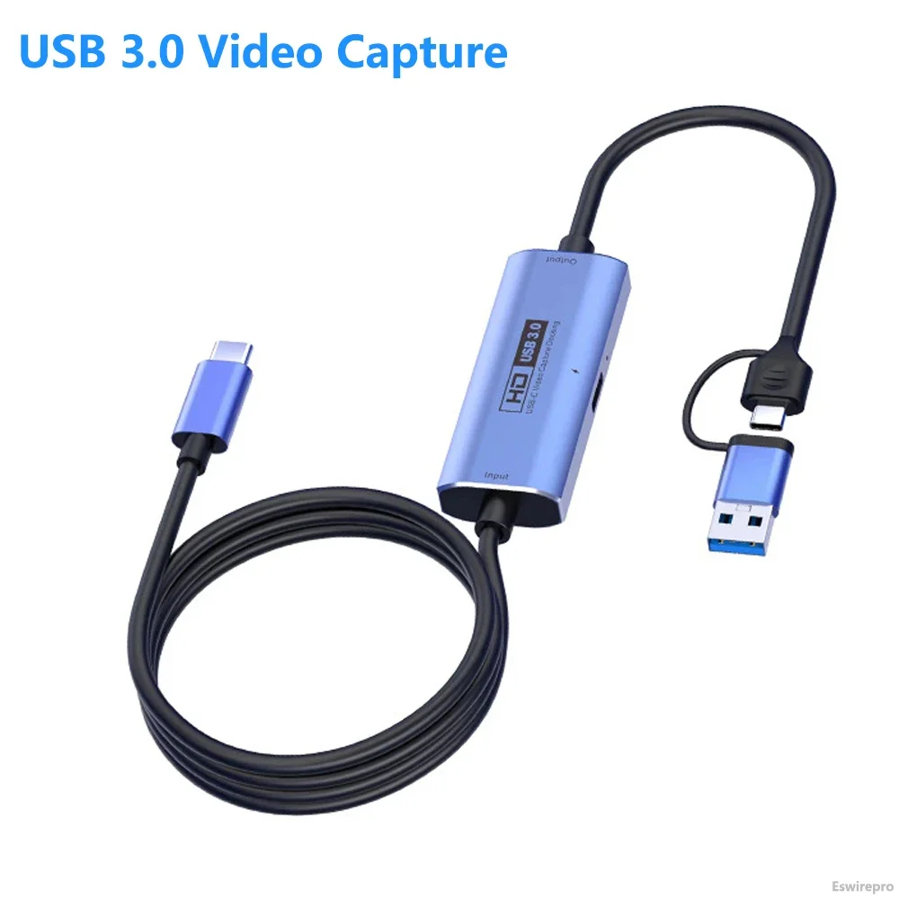 Dispositivo grabador de captura de vídeo USB C, caja de transmisión en vivo, Grabber para Nintendo Switch Steam Deck iPhone 15 Pro Max, placa de captura